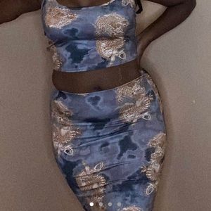 Fashion Nova Dragon Two Piece Dress Set